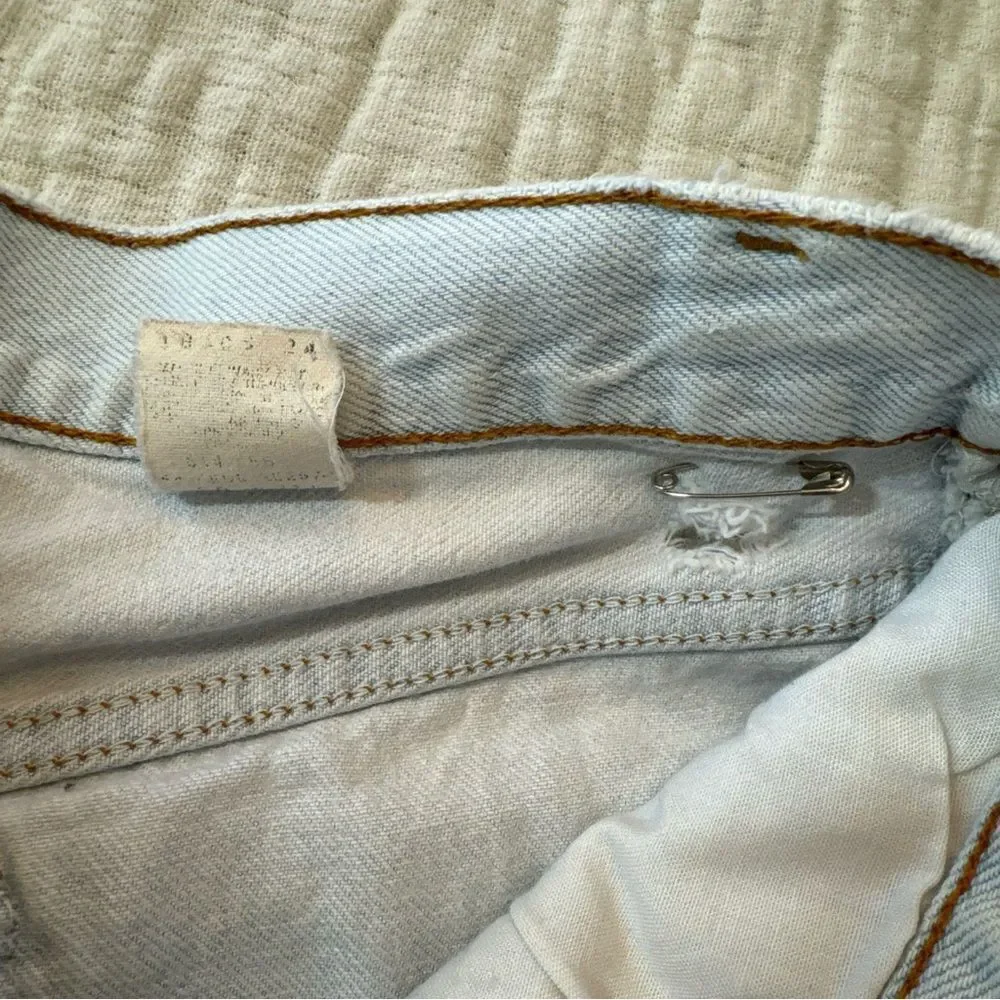 Levi's Women’s Vintage Blue Distressed 501 Cut Off Denim Shorts Button Fly